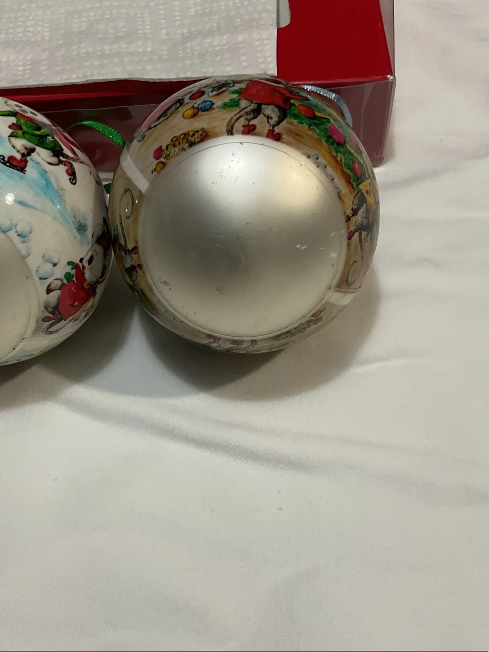 Vintage Mouse Holiday Glass Ornaments — Set of 3